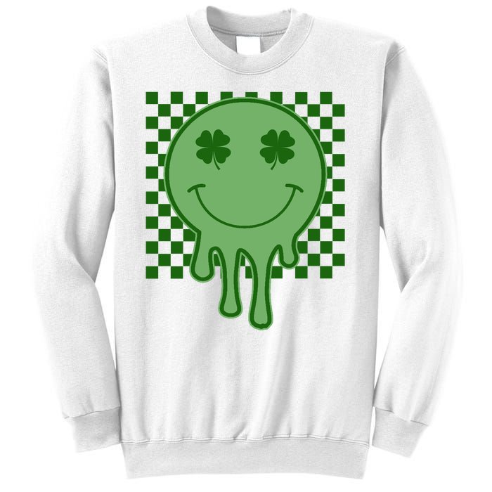 Retro Groovy St Patricks Smiley Sweatshirt