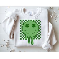 Retro Groovy St Patricks Smiley Sweatshirt