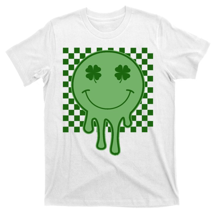 Retro Groovy St Patricks Smiley T-Shirt