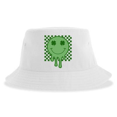 Retro Groovy St Patricks Smiley Sustainable Bucket Hat