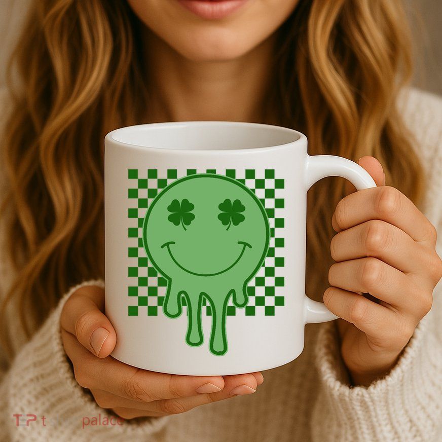 Retro Groovy St Patricks Smiley Mug