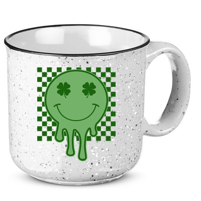 Retro Groovy St Patricks Smiley 15oz Campfire Ceramic Mug