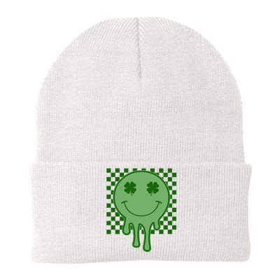 Retro Groovy St Patricks Smiley Knit Cap Winter Beanie