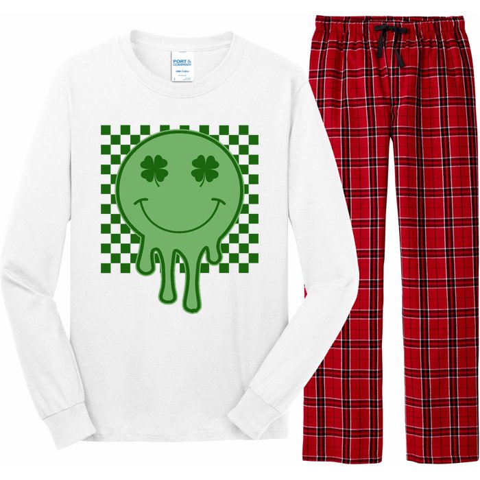 Retro Groovy St Patricks Smiley Long Sleeve Pajama Set