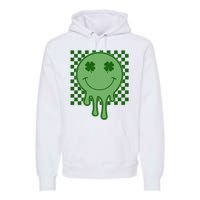 Retro Groovy St Patricks Smiley Premium Hoodie