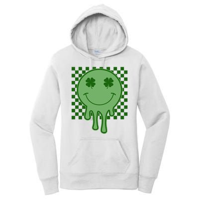 Retro Groovy St Patricks Smiley Women's Pullover Hoodie