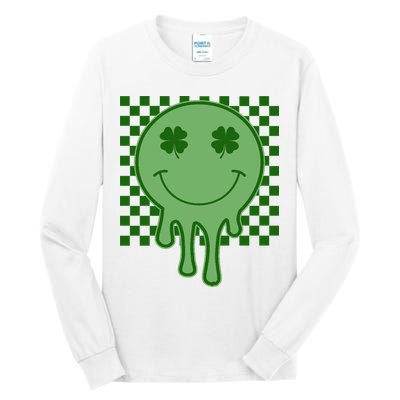 Retro Groovy St Patricks Smiley Tall Long Sleeve T-Shirt