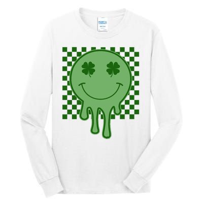 Retro Groovy St Patricks Smiley Tall Long Sleeve T-Shirt