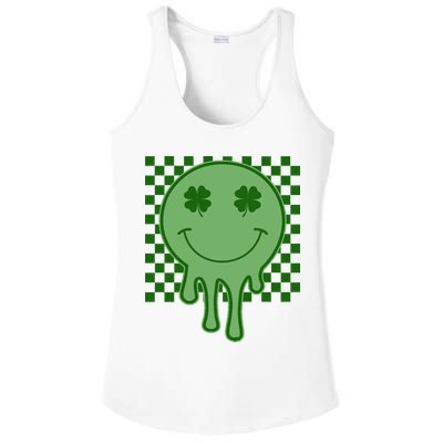 Retro Groovy St Patricks Smiley Ladies PosiCharge Competitor Racerback Tank