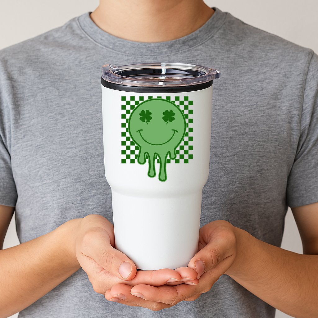 Retro Groovy St Patricks Smiley Tumbler