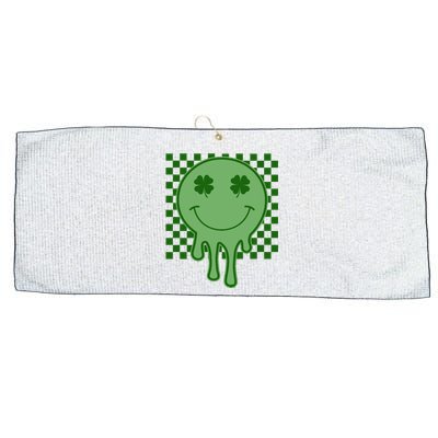 Retro Groovy St Patricks Smiley Large Microfiber Waffle Golf Towel