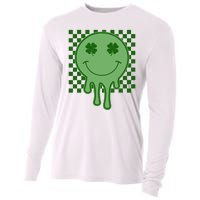 Retro Groovy St Patricks Smiley Cooling Performance Long Sleeve Crew