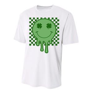 Retro Groovy St Patricks Smiley Performance Sprint T-Shirt