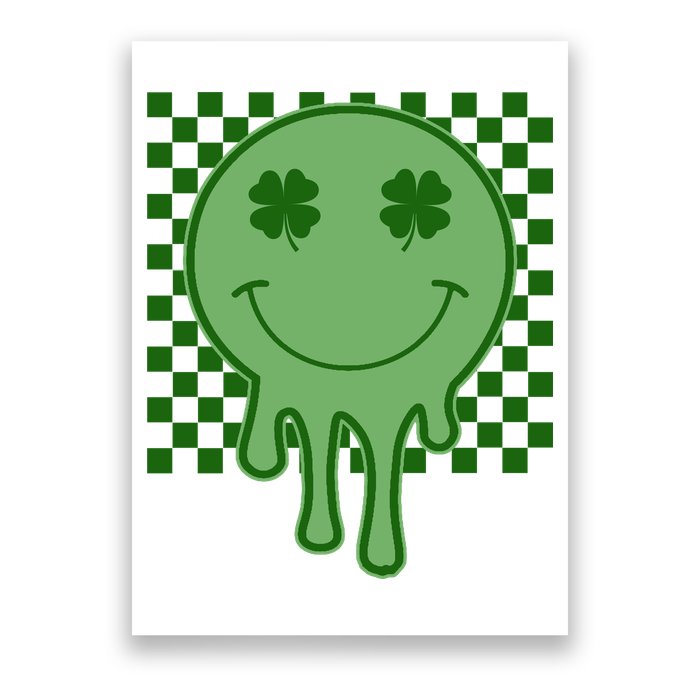 Retro Groovy St Patricks Smiley Poster