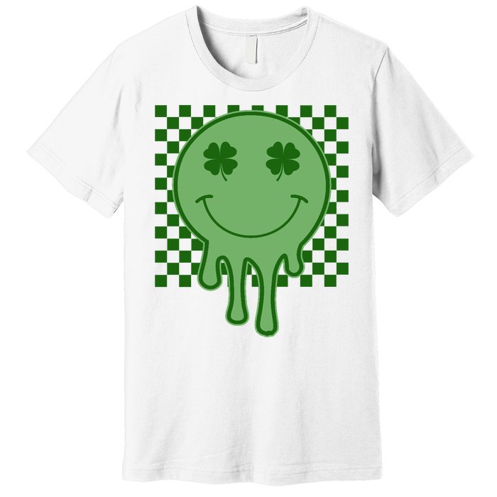 Retro Groovy St Patricks Smiley Premium T-Shirt