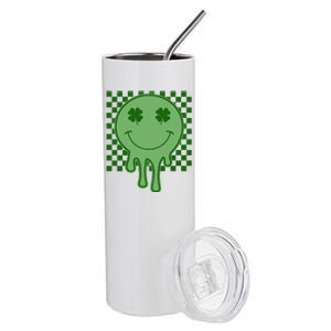 Retro Groovy St Patricks Smiley Stainless Steel Tumbler