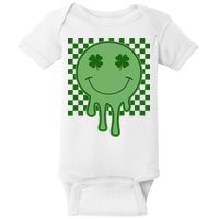 Retro Groovy St Patricks Smiley Baby Bodysuit