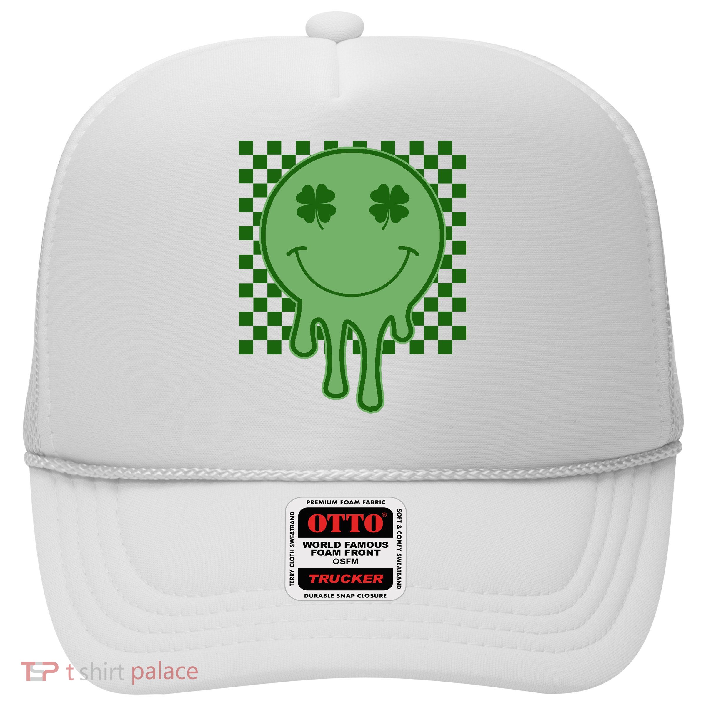 Retro Groovy St Patricks Smiley Trucker Hat