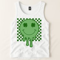 Retro Groovy St Patricks Smiley Tank Top