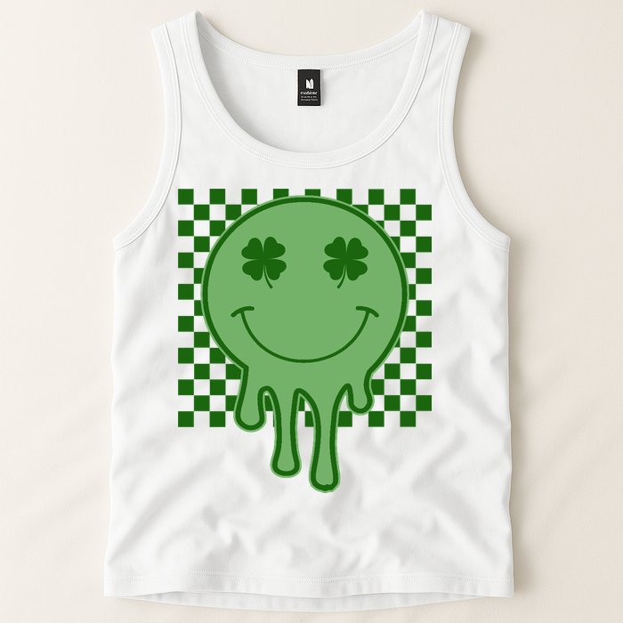 Retro Groovy St Patricks Smiley Tank Top