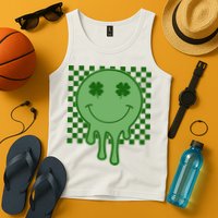Retro Groovy St Patricks Smiley Tank Top
