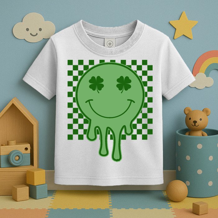 Retro Groovy St Patricks Smiley Toddler T-Shirt