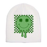 Retro Groovy St Patricks Smiley Short Acrylic Beanie