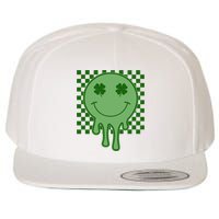 Retro Groovy St Patricks Smiley Wool Snapback Cap