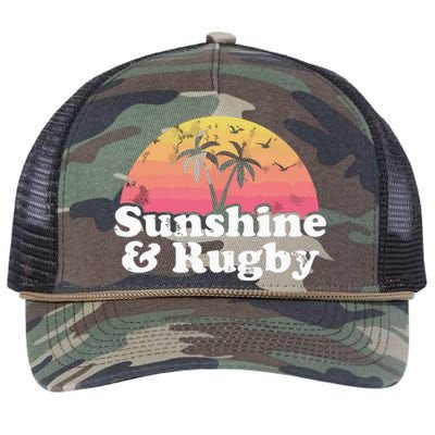 Rugby Gift Sunshine And Rugby Retro Rope Trucker Hat Cap