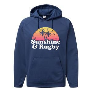 Rugby Gift Sunshine And Rugby Performance Fleece Hoodie