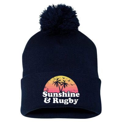 Rugby Gift Sunshine And Rugby Pom Pom 12in Knit Beanie