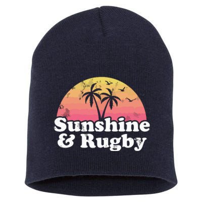 Rugby Gift Sunshine And Rugby Short Acrylic Beanie