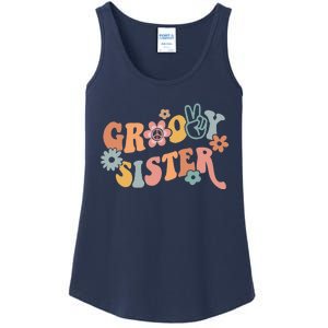 Retro Groovy Sister Matching Family 1st Birthday Party Ladies Essential Tank