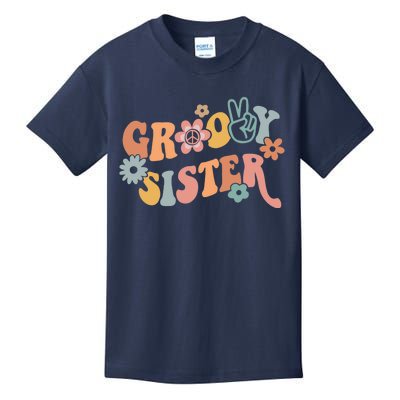 Retro Groovy Sister Matching Family 1st Birthday Party Kids T-Shirt