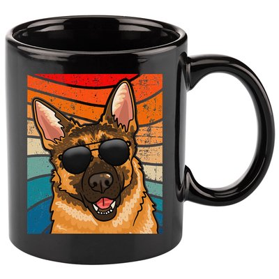 Retro German Shepherd German Shepherd Dog 11oz C Handle Ceramic Mug