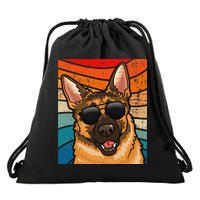 Retro German Shepherd German Shepherd Dog Drawstring Bag