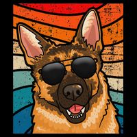 Retro German Shepherd German Shepherd Dog Drawstring Bag