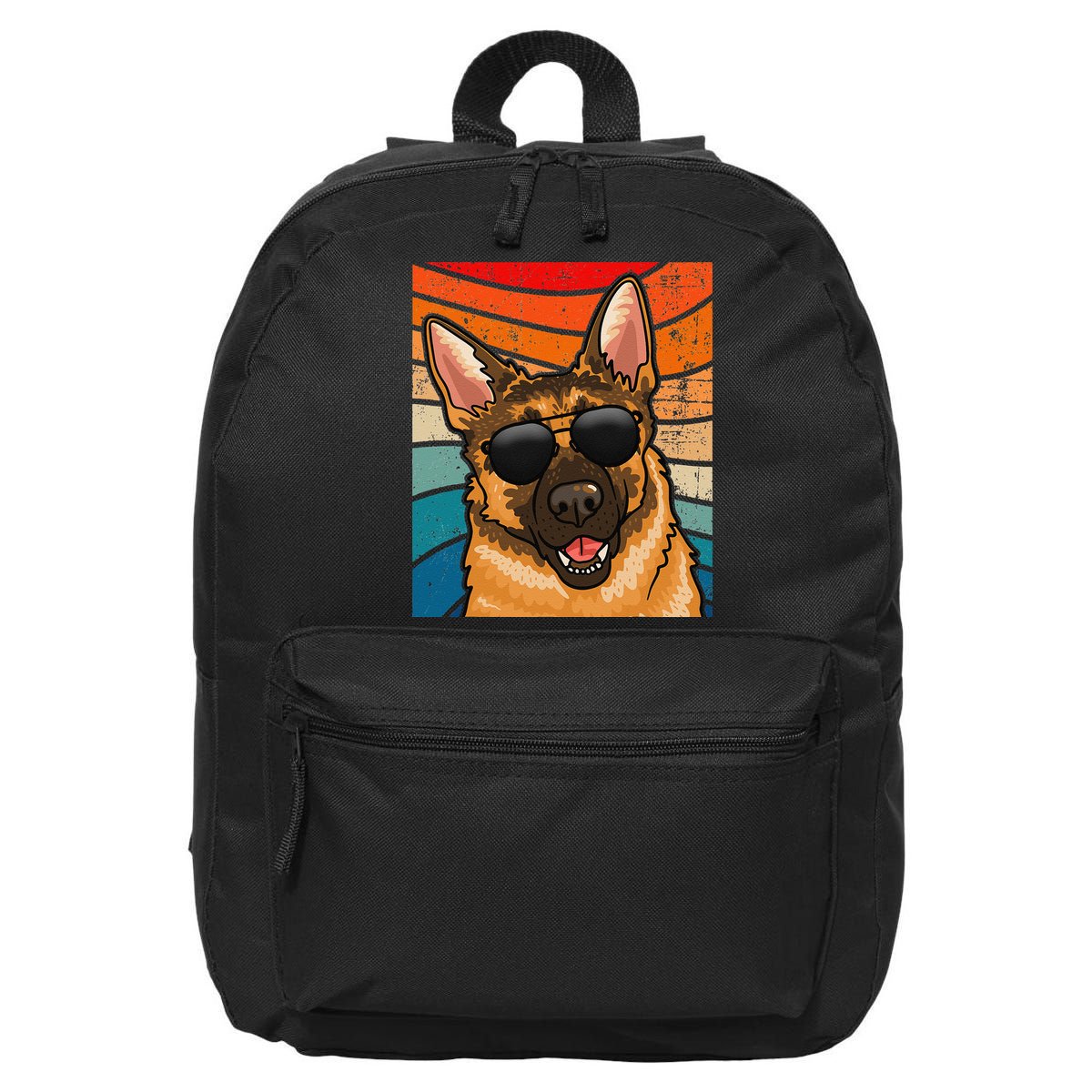 Retro German Shepherd German Shepherd Dog 16 in Basic Backpack