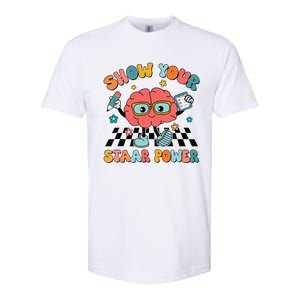 Retro Groovy Show Your Staar Power Brain Teacher Testing Day Softstyle CVC T-Shirt