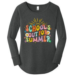 Retro Groovy School's Out For Summer Graduation Teacher Women's Perfect Tri Tunic Long Sleeve Shirt