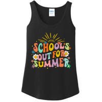 Retro Groovy School's Out For Summer Graduation Teacher Ladies Essential Tank