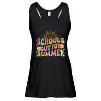 Retro Groovy School's Out For Summer Graduation Teacher Ladies Essential Flowy Tank