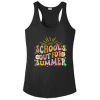 Retro Groovy School's Out For Summer Graduation Teacher Ladies PosiCharge Competitor Racerback Tank