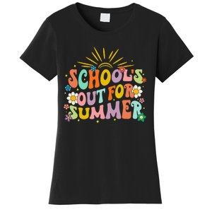 Retro Groovy School's Out For Summer Graduation Teacher Women's T-Shirt