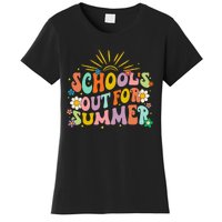 Retro Groovy School's Out For Summer Graduation Teacher Women's T-Shirt