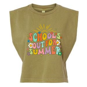 Retro Groovy School's Out For Summer Graduation Teacher Garment-Dyed Women's Muscle Tee