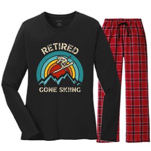 Retired Gone Skiing For An Alpine Skier Women's Long Sleeve Flannel Pajama Set 