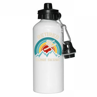 Retired Gone Skiing For An Alpine Skier Aluminum Water Bottle 