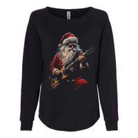 Rock Guitar Santa Claus Playing Guitar Funny Christmas Womens California Wash Sweatshirt