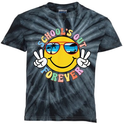 Retro Groovy School's Out Forever Retired Teacher Retirement Kids Tie-Dye T-Shirt